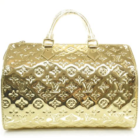 LOUIS VUITTON Monogram Miroir Speedy 30 Gold